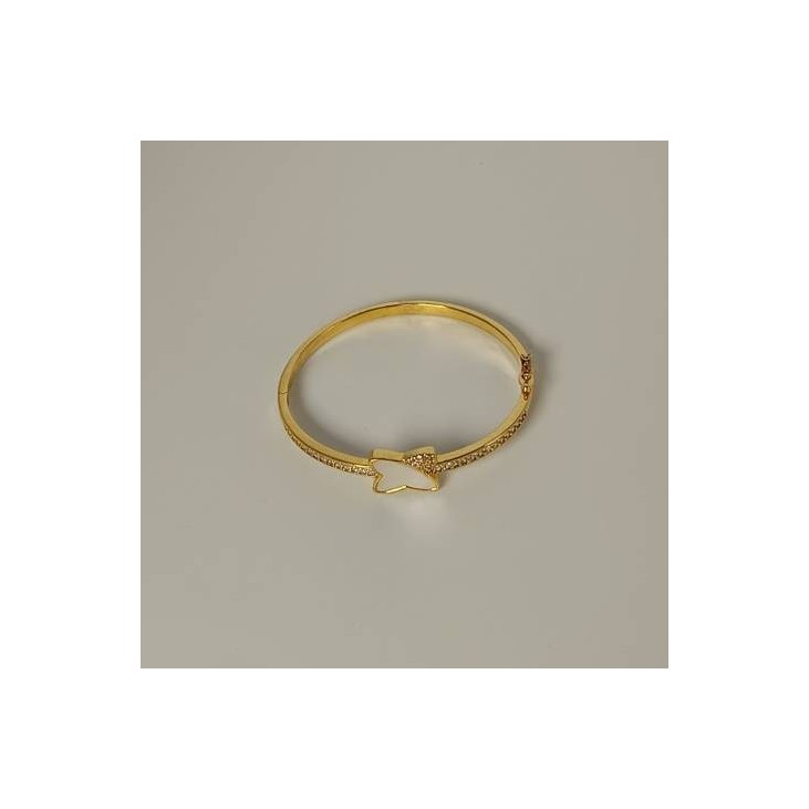 Bracelet ovale étoile blanche plaqué or – Élégance pure