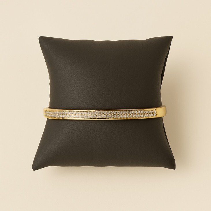 Bracelet ovale semijoia doré avec strass