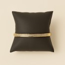 Gold-Plated Oval Semijoia Bracelet with Rhinestones – Elegant & Lightweight