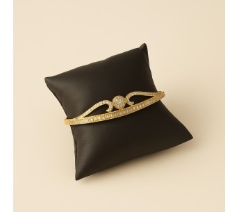 Bracelet ovale doré strass glamour