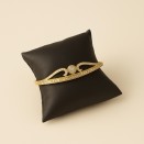 Bracelet ovale doré strass glamour