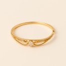 Bracelet ovale doré strass glamour