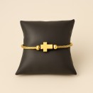 Twisted Cross Gold-Plated Bracelet – Chic Modern Style Jewelry