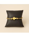 Twisted Cross Gold-Plated Bracelet – Chic Modern Style Jewelry