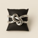 Silver-Tone Knot Bracelet, Wide Bangle