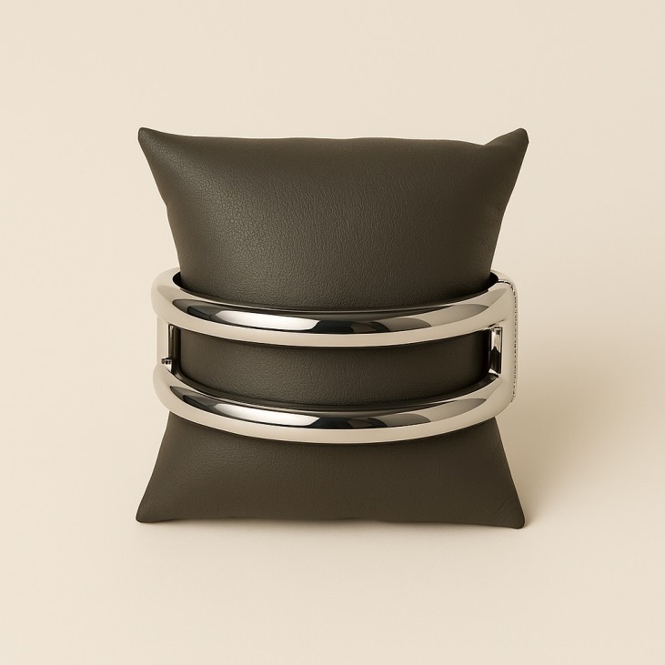 Bracelet jonc argenté femme en acier – Élégance durable