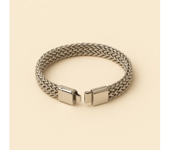 Bracelet Homme Acier Argenté