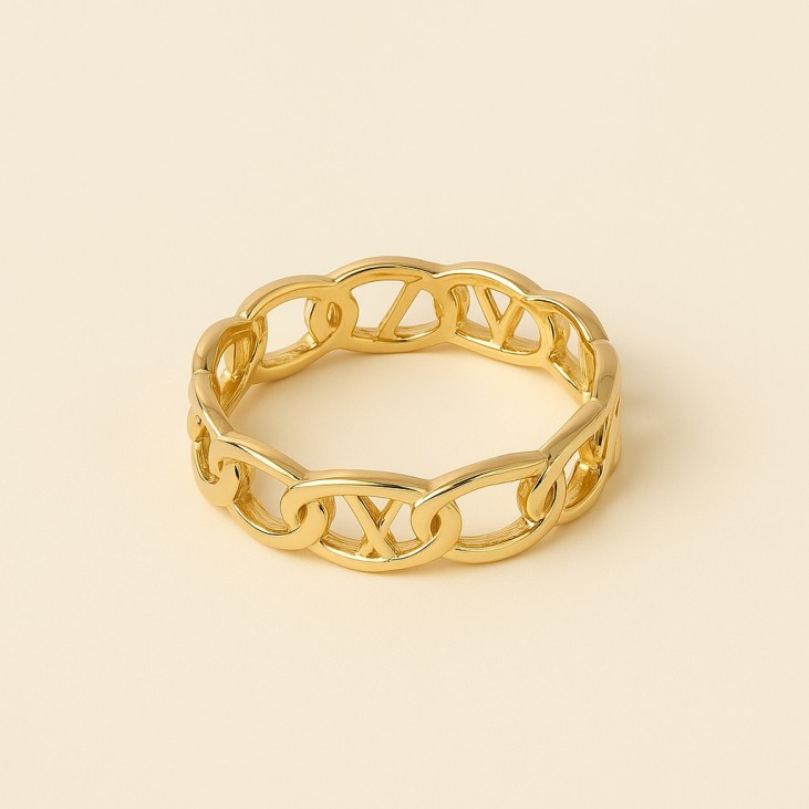 Bracelet manchette ovale plaqué or – Élégance féminine