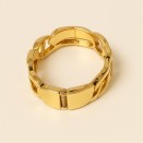 Oval Gold-Plated Cuff Bracelet