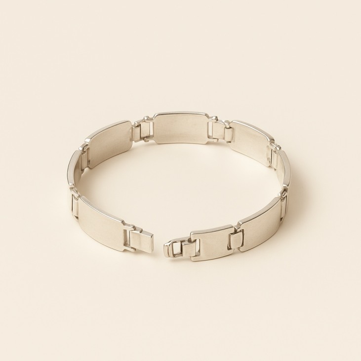 Bracelet homme argent acier