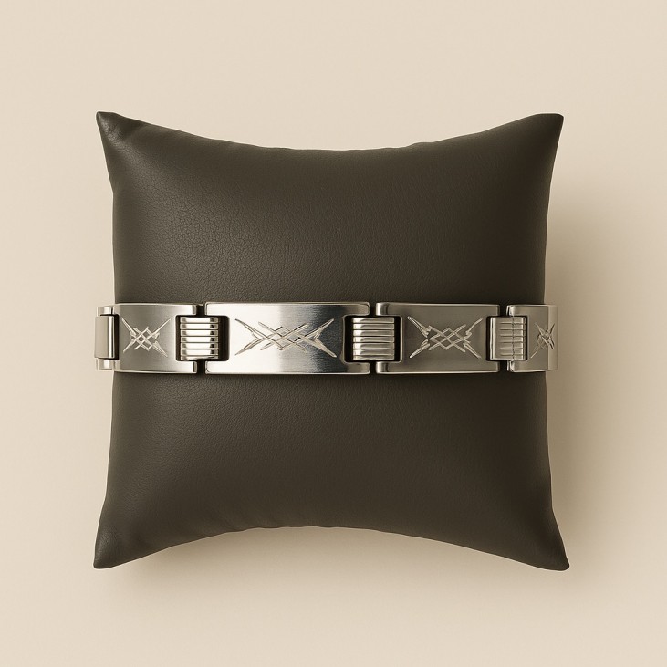 Bracelet homme argent acier