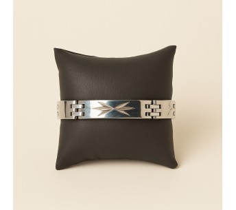 Engraved Star Men's Steel Curb Chain Bracelet - Durable & Stylish