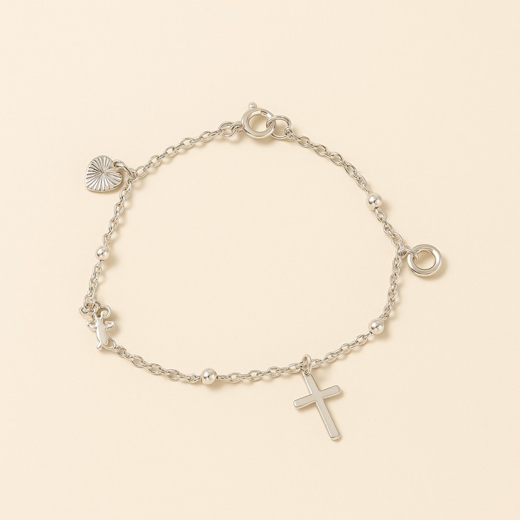 Bracelet pampilles argentées femme