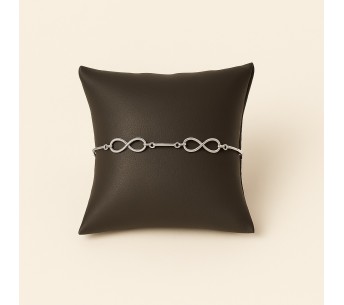 Bracelet infini argenté réglable