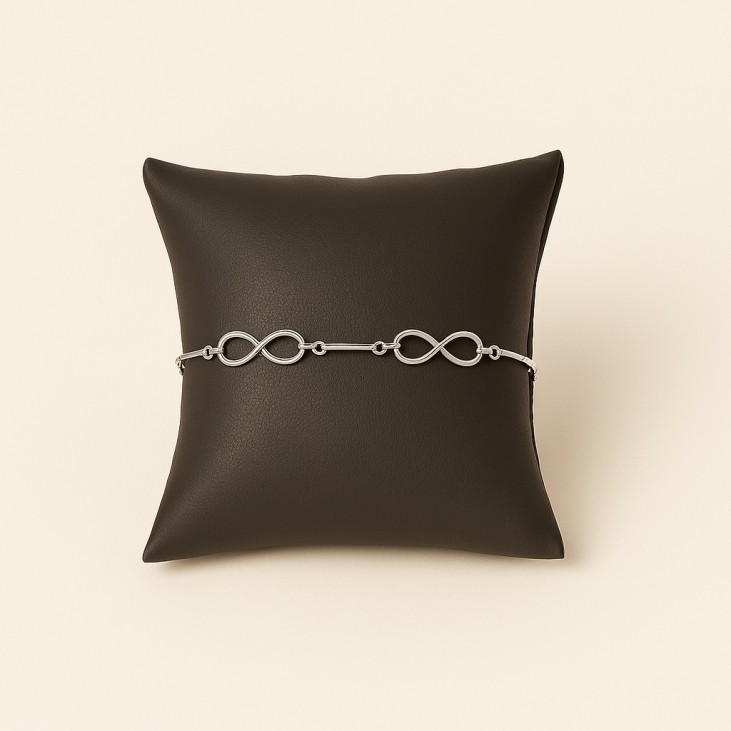 Bracelet infini argenté réglable