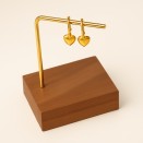 Gold Plated Heart Hoop Earrings - Lupita Bijoux