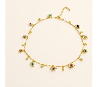 Collier Ras de Cou en Plaqué Or avec Breloque - Lupita Bijoux