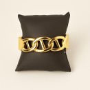 Oval Gold-Plated Cuff Bracelet