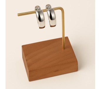 Boucles d'oreilles créoles en acier argent | Lupita Bijoux