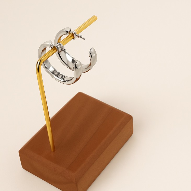 Silver Steel Hoop Earrings | Lupita Jewelry