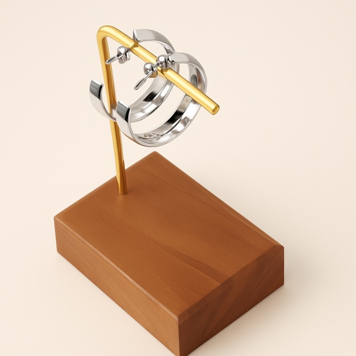 Silver Steel Hoop Earrings | Lupita Jewelry