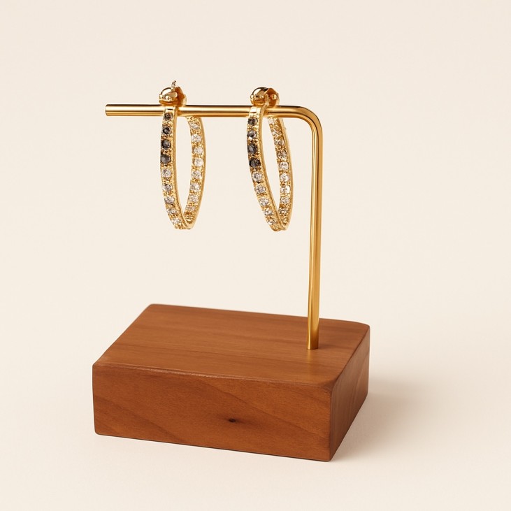 Boucles d'oreilles créoles en plaqué or | Lupita Bijoux