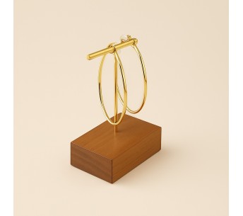 Yellow Gold Plated Hoop Earrings - Lupita Jewelry