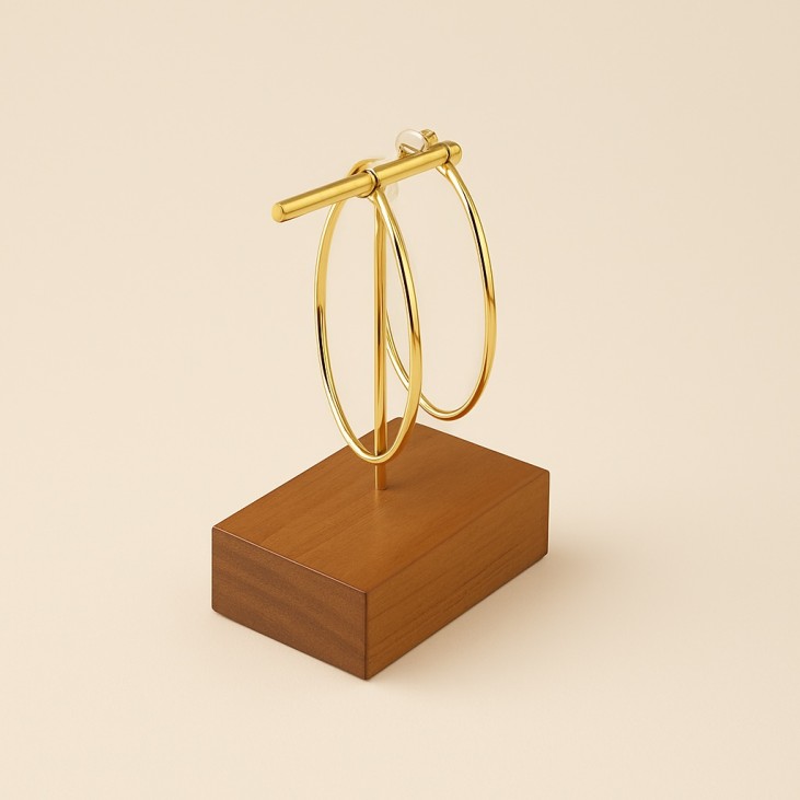 Boucles d'oreilles créoles en plaqué or jaune - Lupita Bijoux