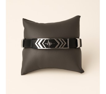 Bracelet Ligne de Vie Homme – Cuir Noir & Acier | Lupita