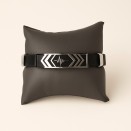 Men's Life Line Bracelet – Black Leather & Steel | Lupita