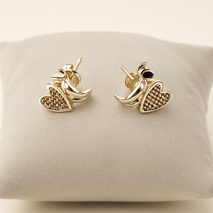 Boucles d'oreilles Argent en Coeur - Lupita Bijoux