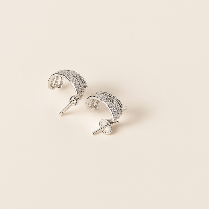 Boucles d'oreilles feuillage argent – Élégance et brillance