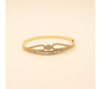 Bracelet en OR ovale doré strass glamour