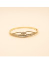 Bracelet en OR ovale doré strass glamour