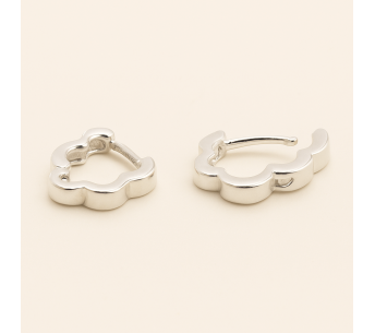 Silver Leaf Hoop Earrings - Lupita Jewelry