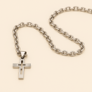 Silver Stainless Steel Cross Necklace | Lupita Jewelry