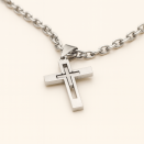 Collier Argent Croix en Acier Inoxydable | Lupita Bijoux