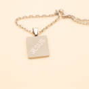 Stainless Steel Silver Necklace with Jesus Pendant - Lupita Jewelry