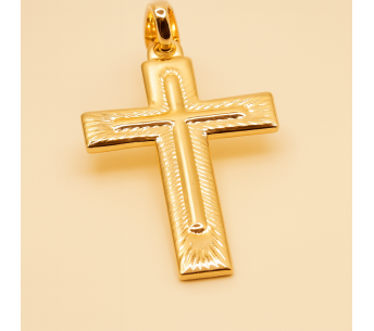 Gold Plated Star Cross Locket - Lupita Jewelry