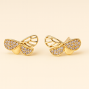 Yellow Gold Leaf Earrings - Artisan Elegance