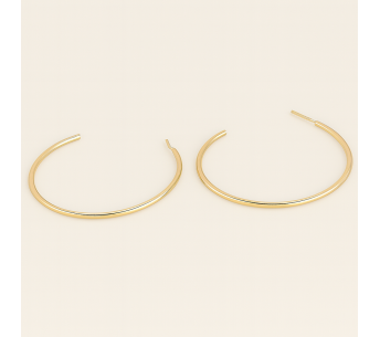 Boucles d'oreilles créoles plaqué or jaune - Lupita Bijoux