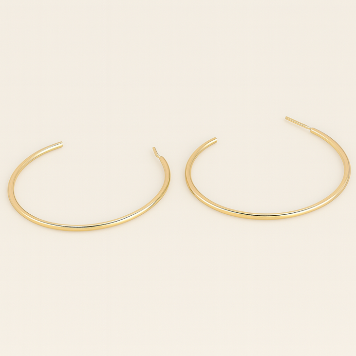 Boucles d'oreilles créoles plaqué or jaune - Lupita Bijoux