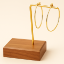 Yellow Gold Plated Hoop Earrings - Lupita Bijoux