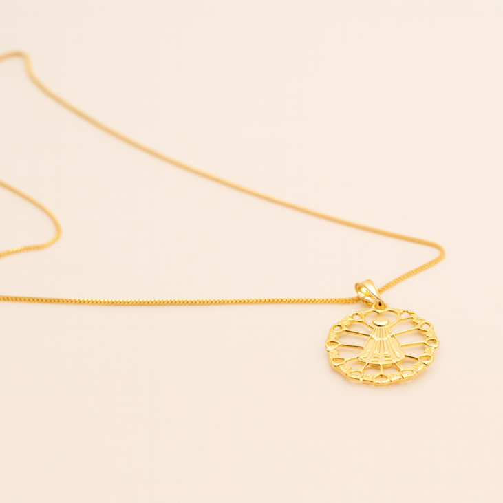 Collier Médaillon Ovale Plaqué Or Jaune - Lupita Bijoux