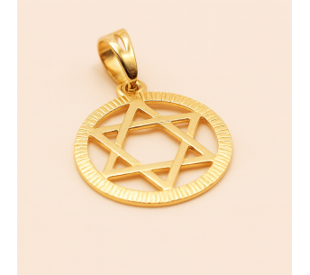 Gold Plated Star of David Pendant - Lupita Jewelry