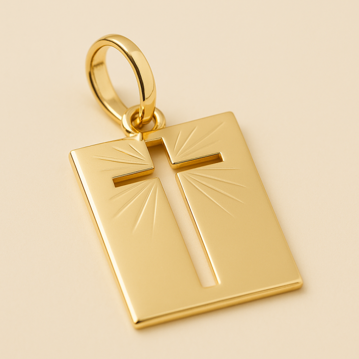 Golden Open Cross Locket - Elegance and Spirituality