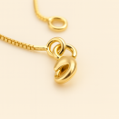 Yellow Gold Leaf Necklace with Heart Pendant - Lupita Jewelry