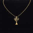 Collier Feuillage Or Jaune avec Pendentif Cœur - Lupita Bijoux