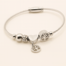 Silver Steel Bracelet with Tree of Life - Lupita Jewelry