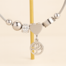 Silver Steel Bracelet with Tree of Life - Lupita Jewelry